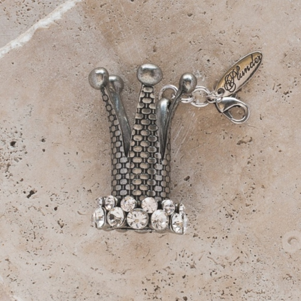 Silver Crown Charm 3"